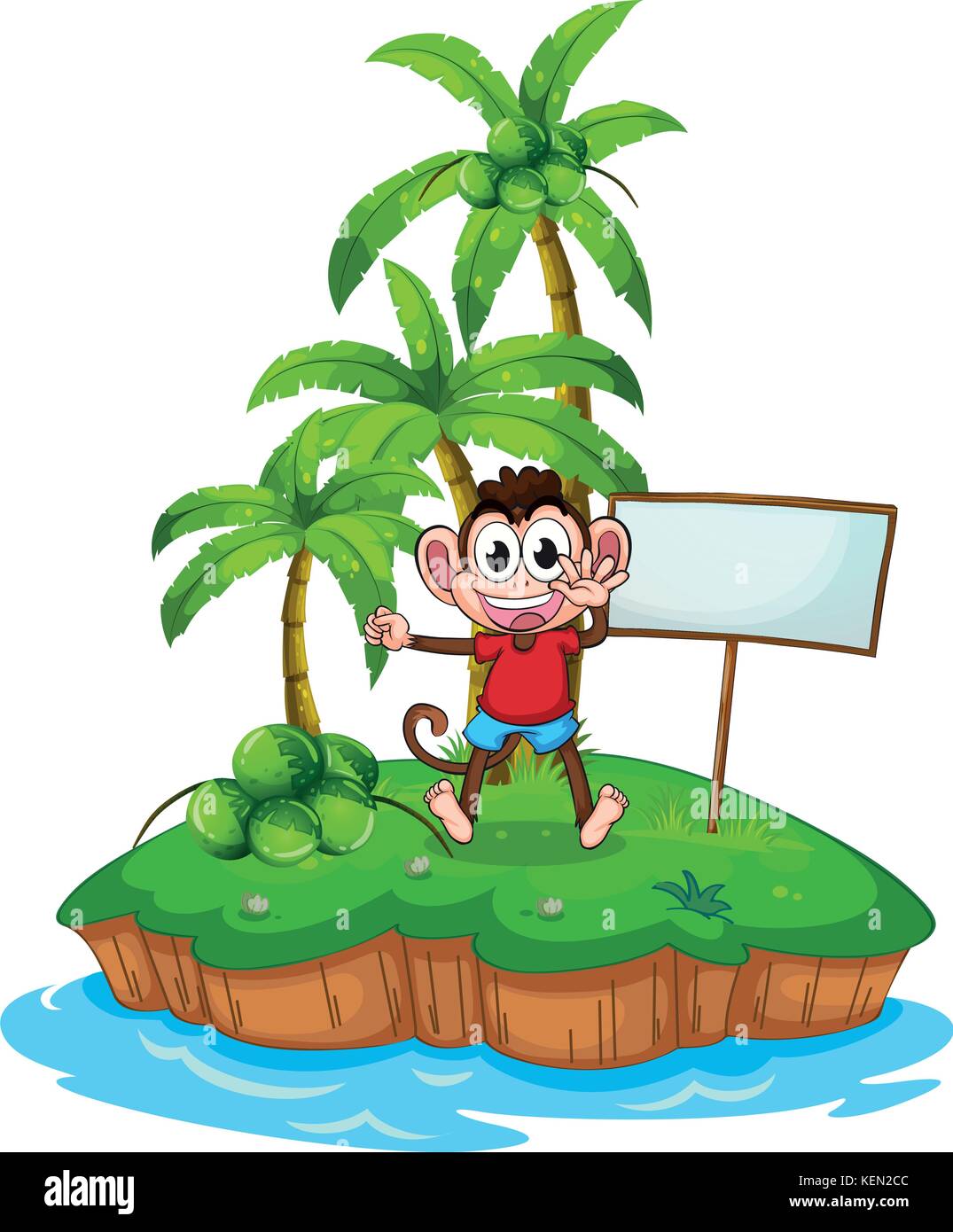 Illustration of a monkey on an island Stock Vector Image & Art - Alamy