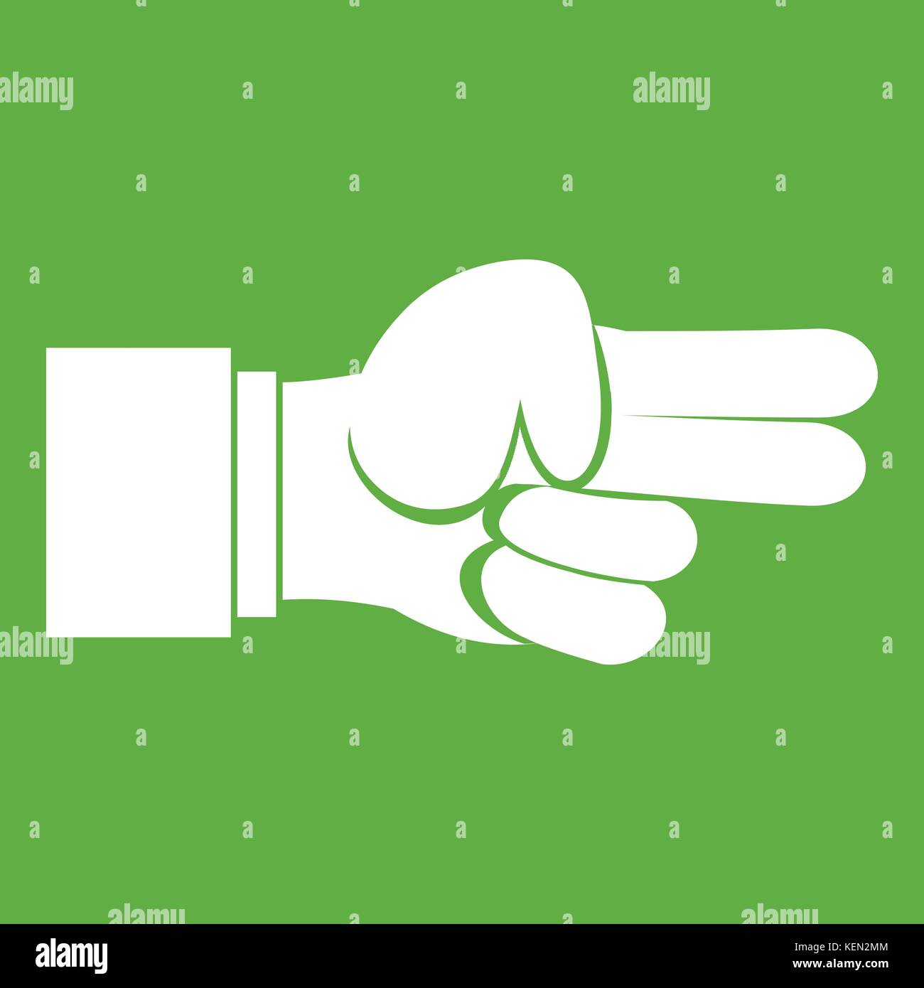 Hand showing two fingers icon green Stock Vector Image & Art - Alamy