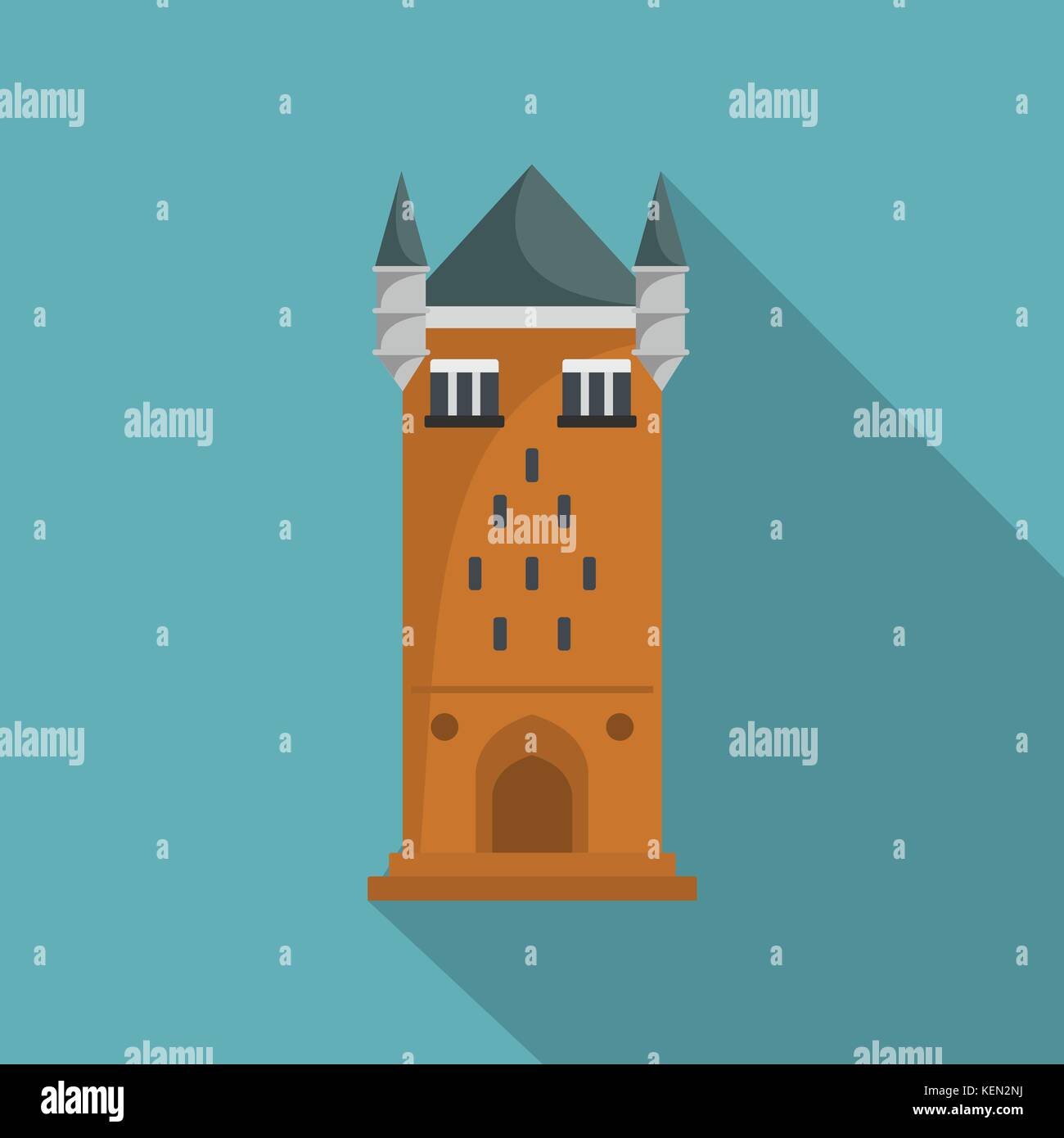 Castle tower icon, flat style Stock Vector Image & Art - Alamy