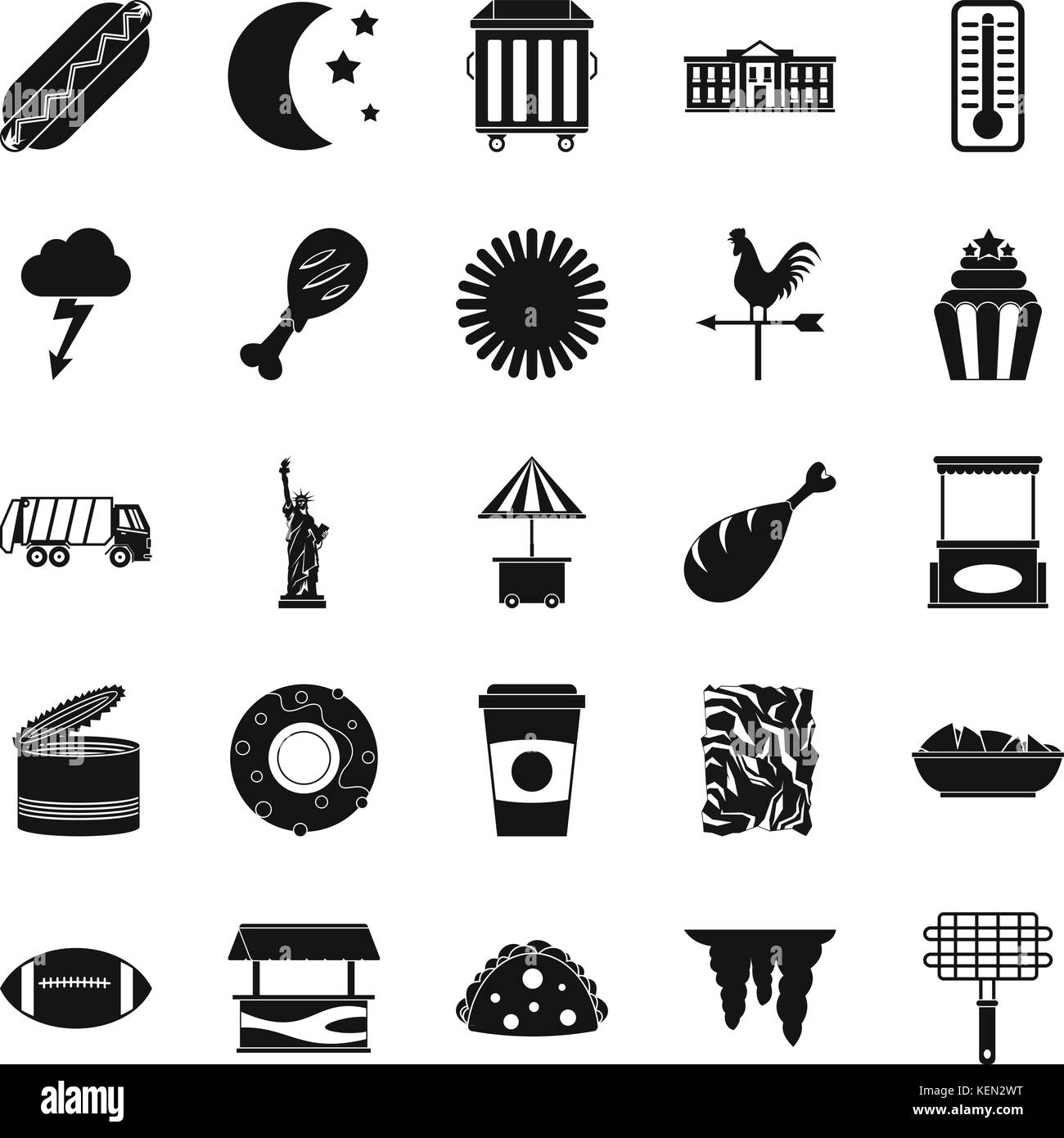 Street food icons set, simple style Stock Vector Image & Art - Alamy