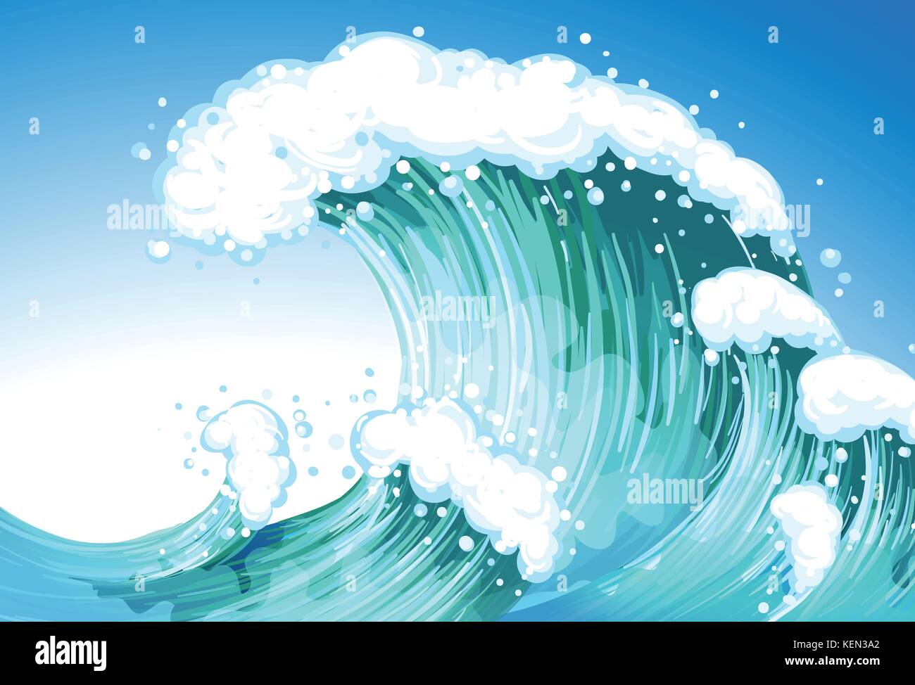 Illustration of a single big wave Stock Vector