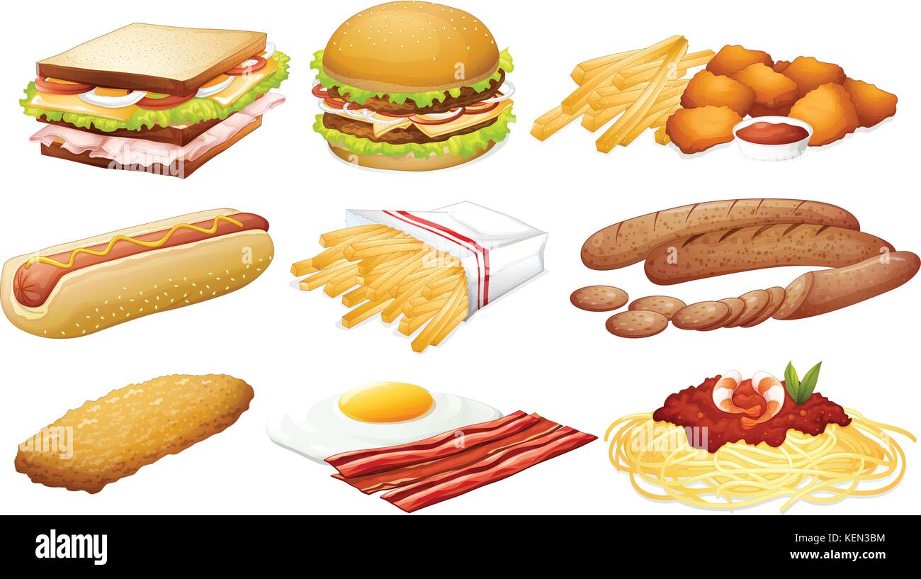Illustration of a set of fastfood Stock Vector Image & Art - Alamy