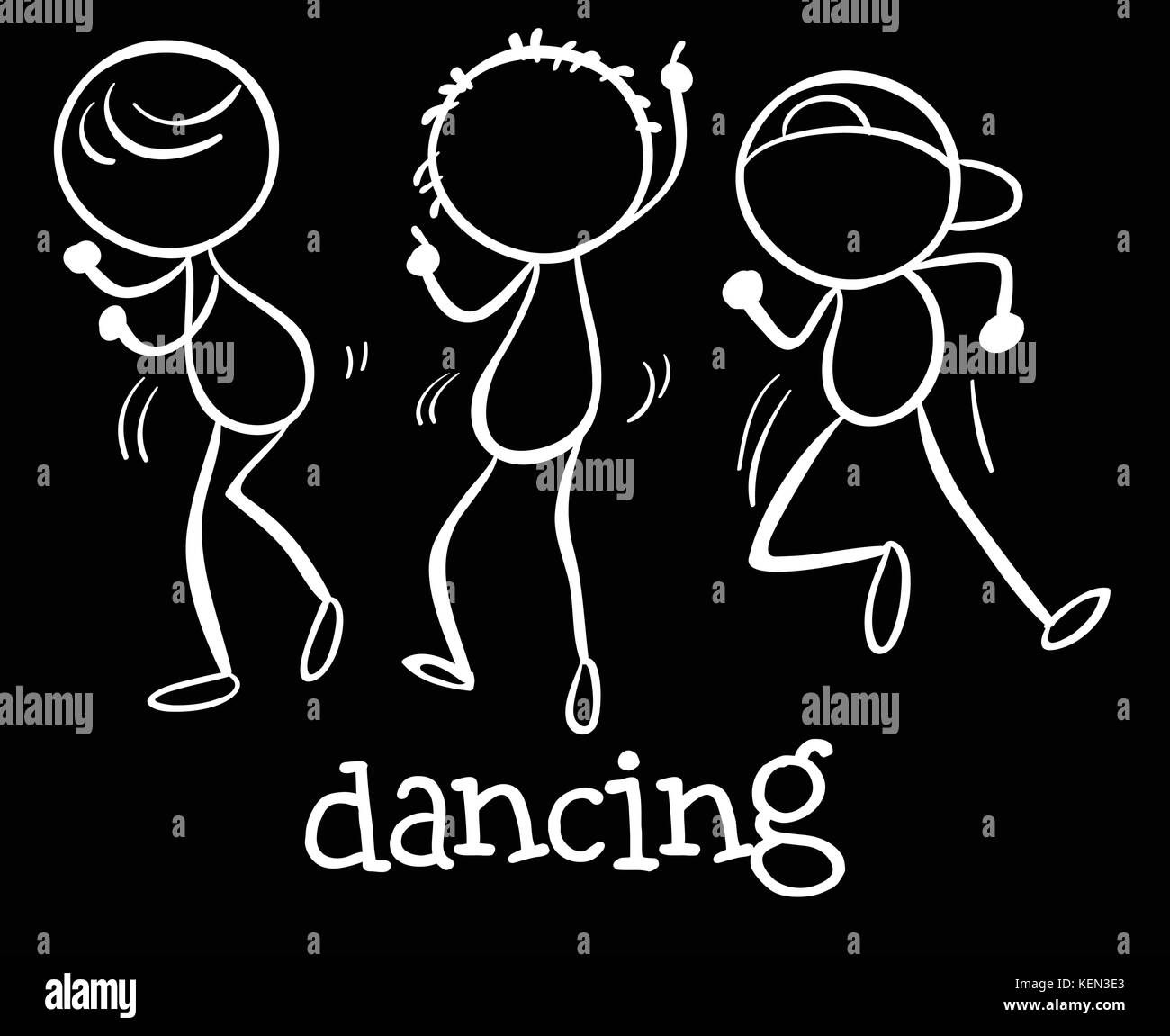 Illustration of people dancing together Stock Vector