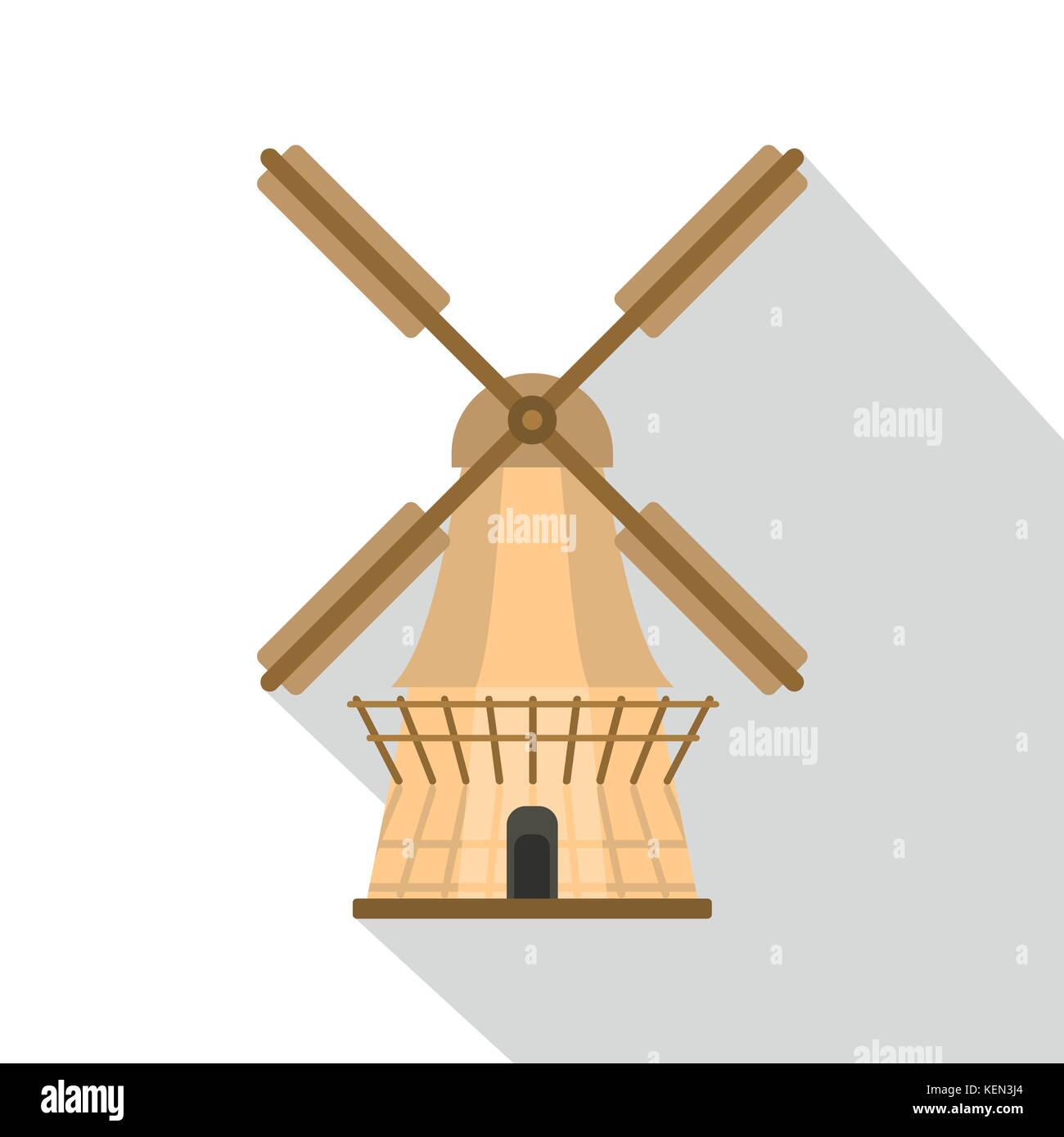 Windmill icon, flat style Stock Vector Image & Art - Alamy