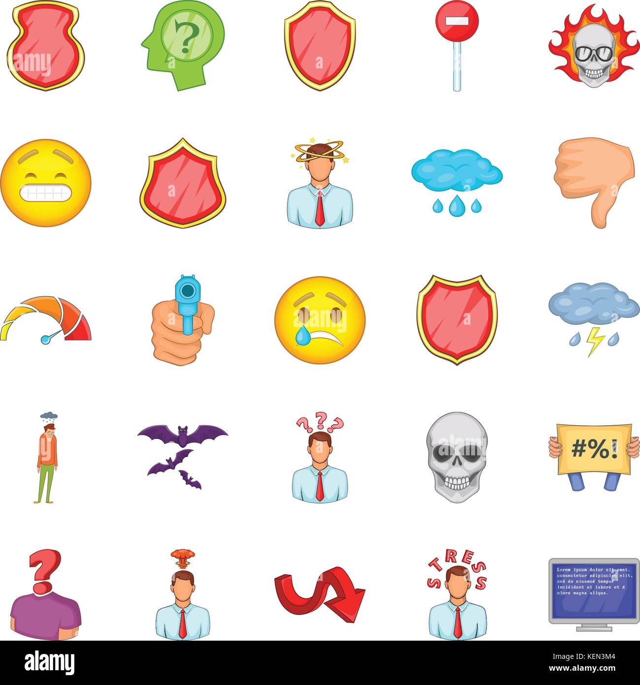 Strain icons set, cartoon style Stock Vector Image & Art - Alamy