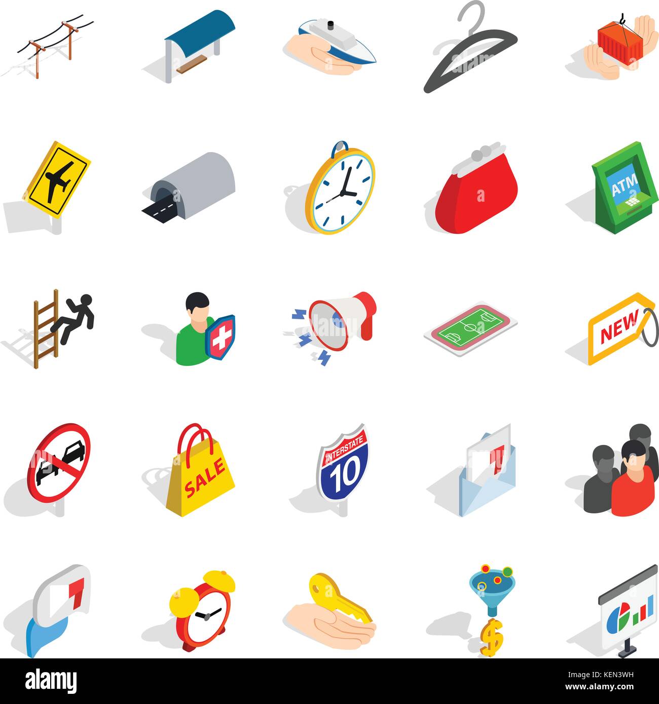 Big city icons set, isometric style Stock Vector Image & Art - Alamy