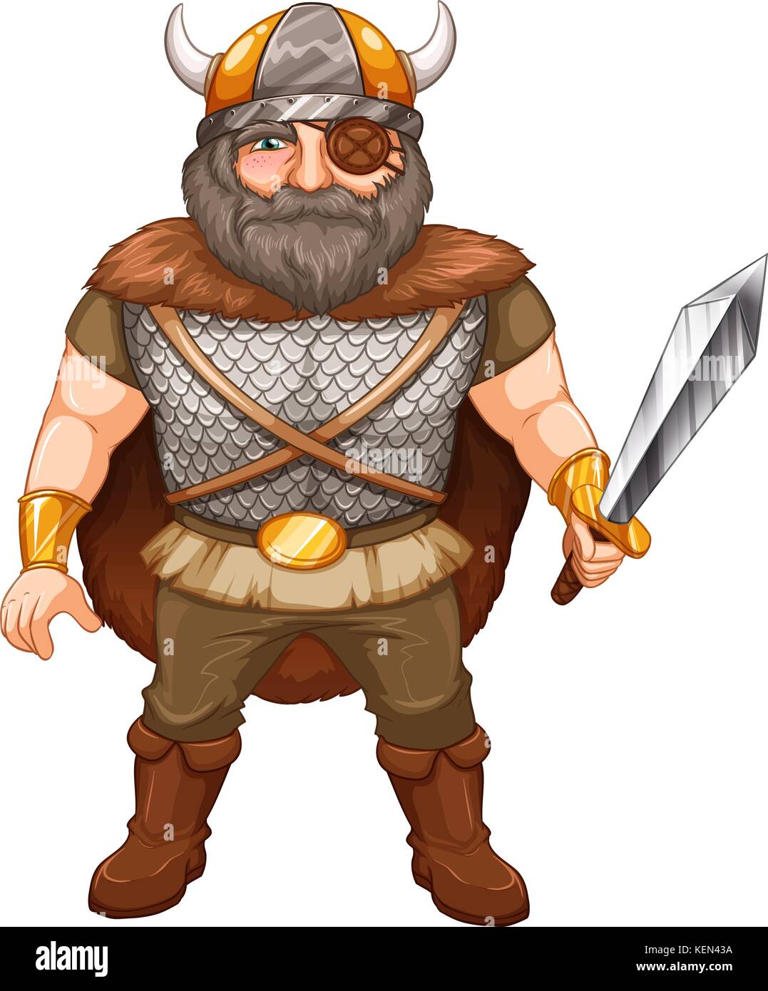Illustration of a viking warrior Stock Vector