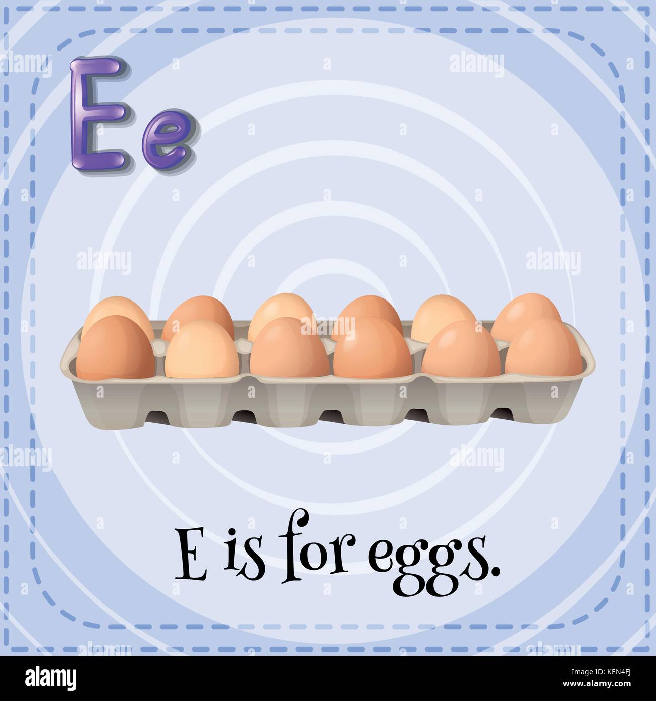Illustration of an alphabet E is for eggs Stock Vector Image & Art Alamy