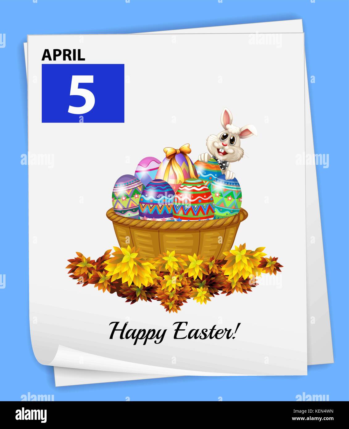 Illustration Of A Calendar On Easter Day Stock Vector Image And Art Alamy