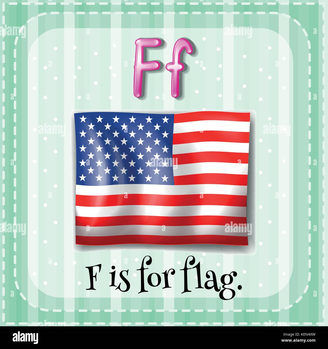 Illustration of an alphabet F is for flag Stock Vector Image & Art - Alamy
