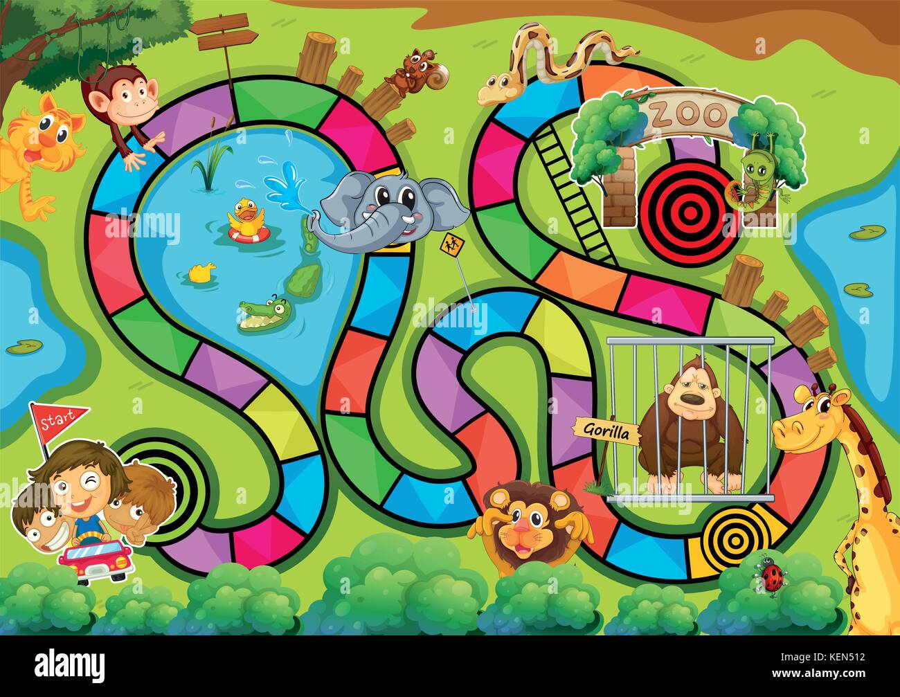 Board game with zoo theme Stock Vector Image & Art Alamy