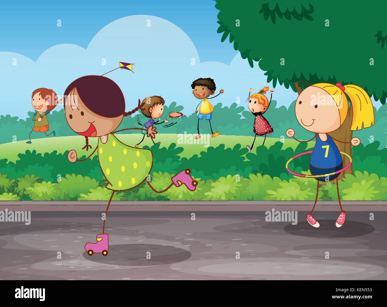 A group of of happy kids Stock Vector Image & Art - Alamy