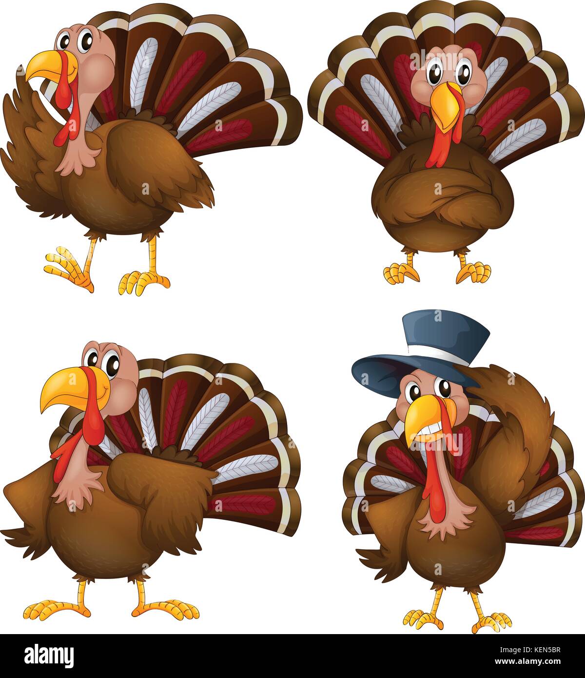Illustration of a turkey set Stock Vector Image & Art - Alamy