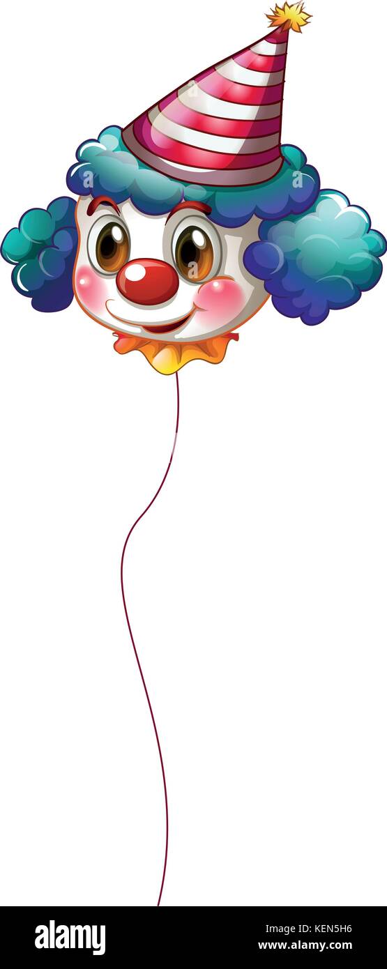 Illustration of a clown balloon with a hat on a white background Stock ...