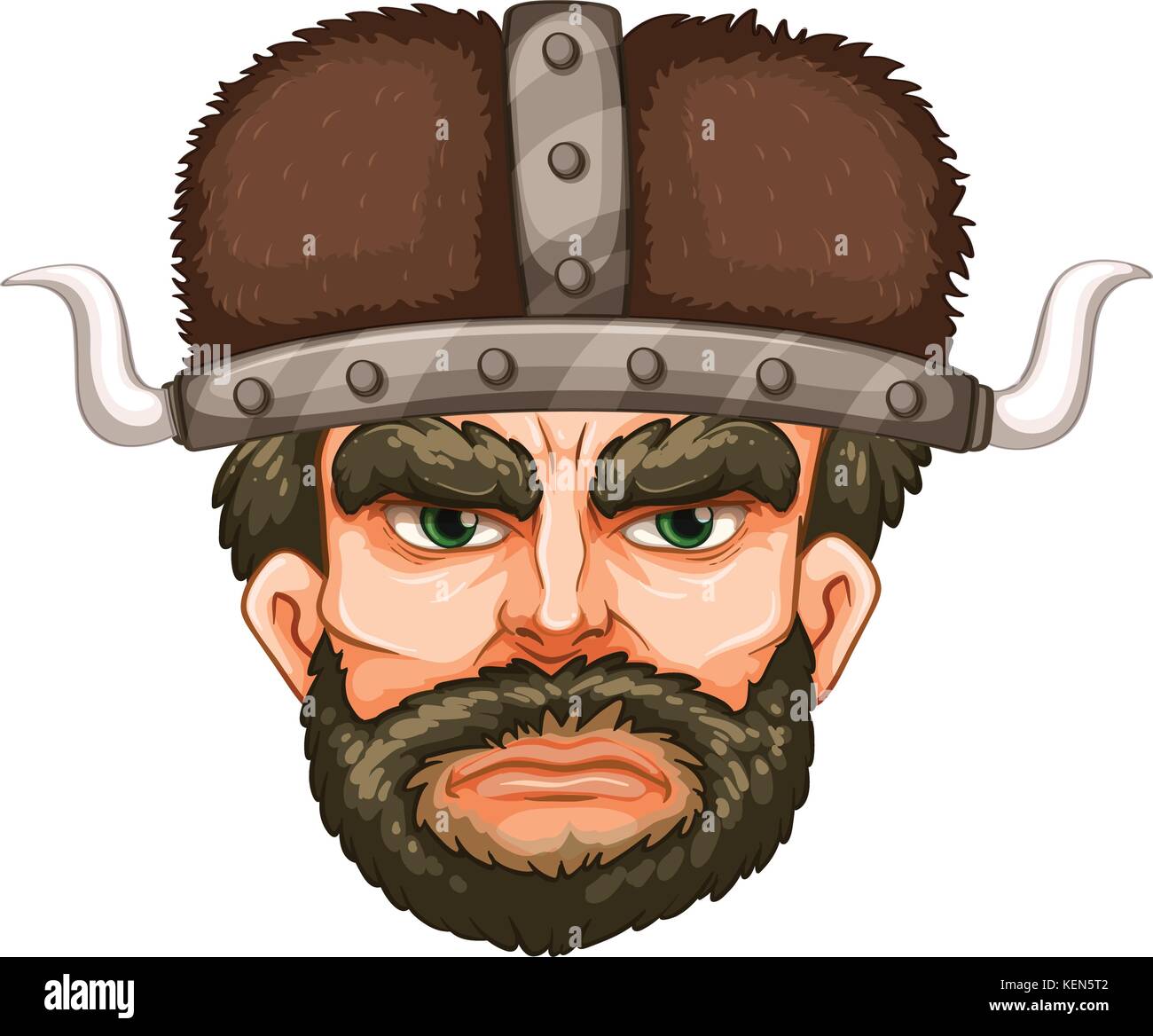 Illustration of a male viking face Stock Vector