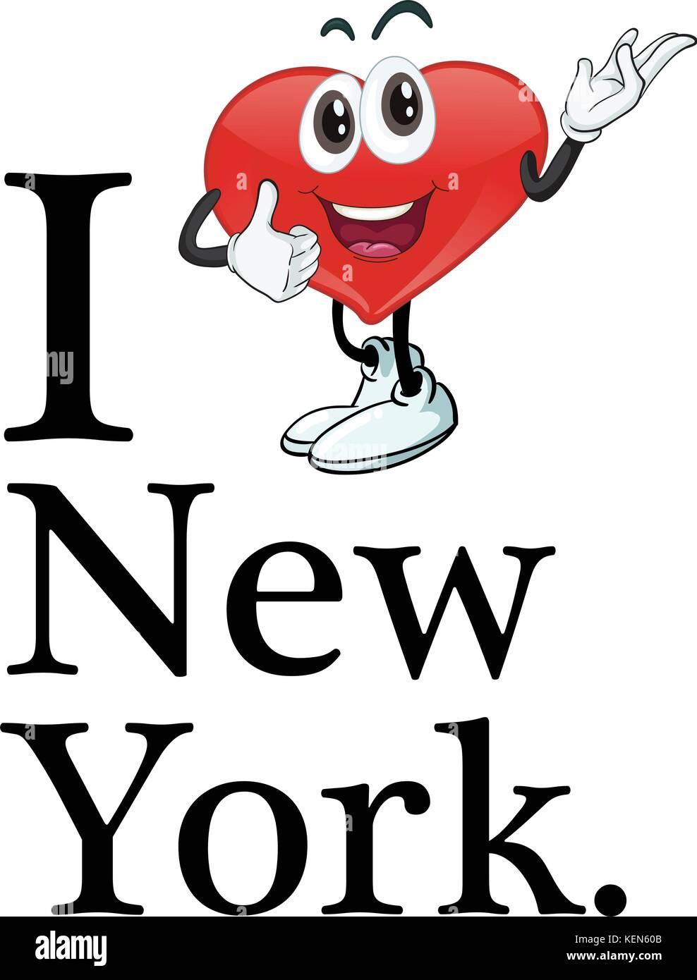 Illustration of a poster saying I love New York Stock Vector