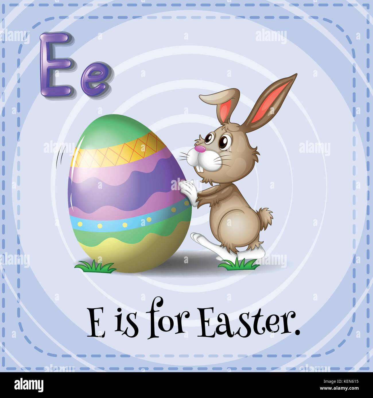 A letter E which stands for Easter Stock Vector