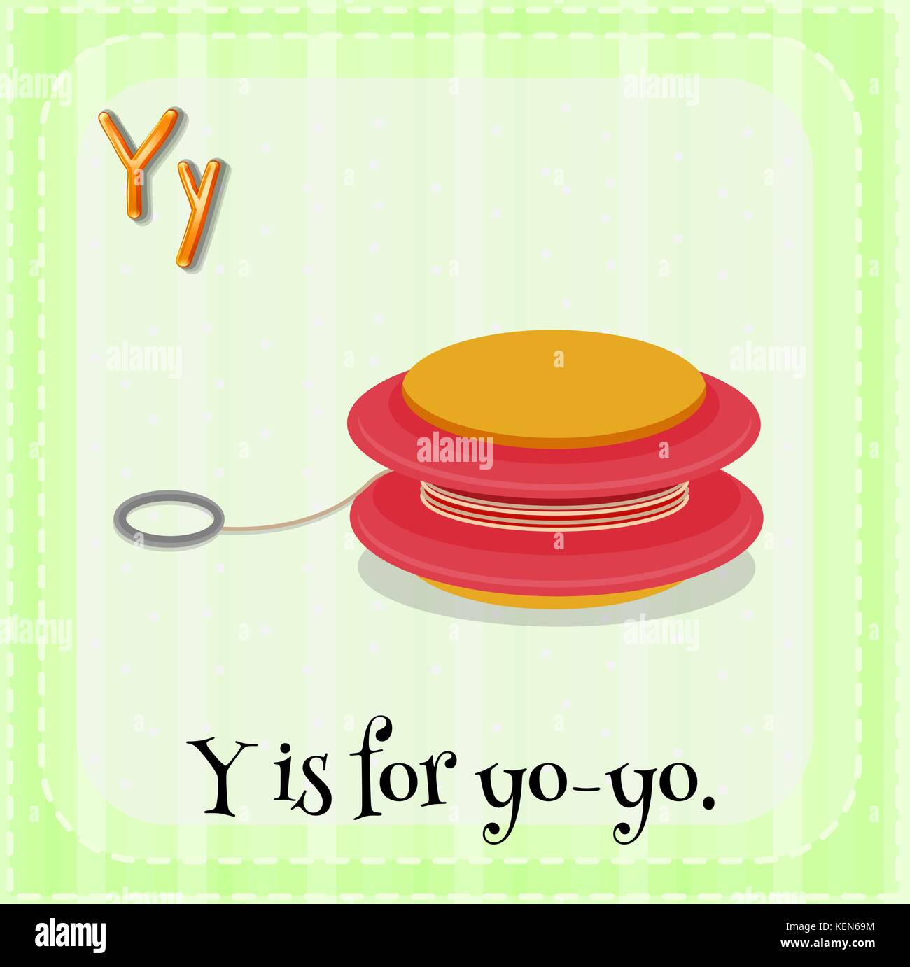 Illustration of a letter y is for yo-yo Stock Vector
