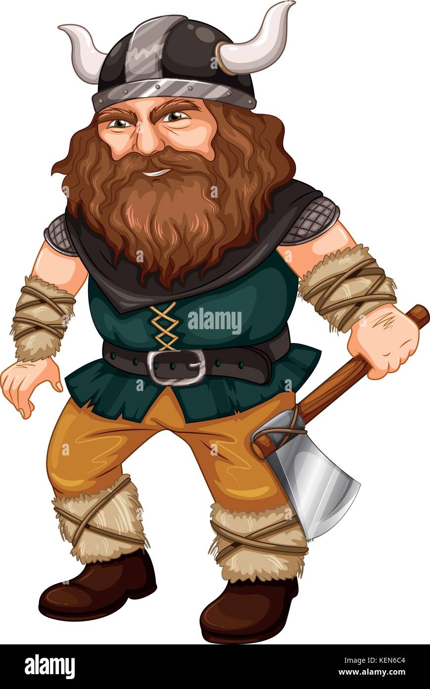 Illustration of a viking worrior Stock Vector