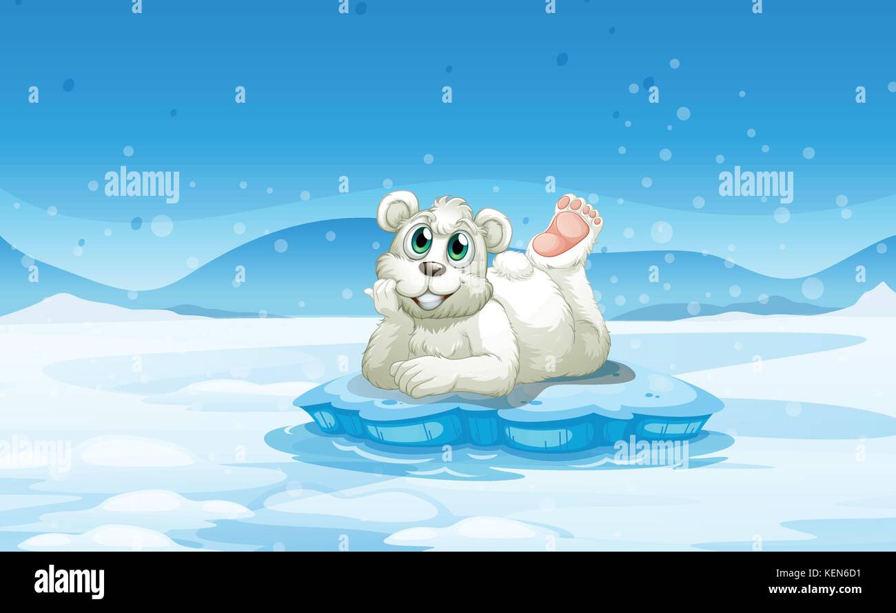 Illustration of a polar bear above the iceberg Stock Vector Image & Art ...