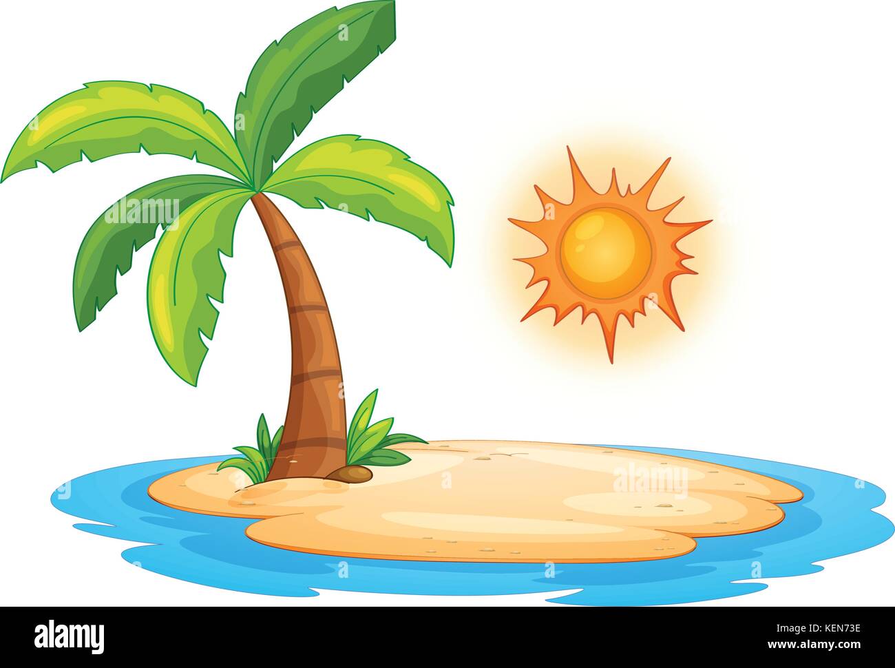 Illustration of a desert island Stock Vector Image & Art - Alamy