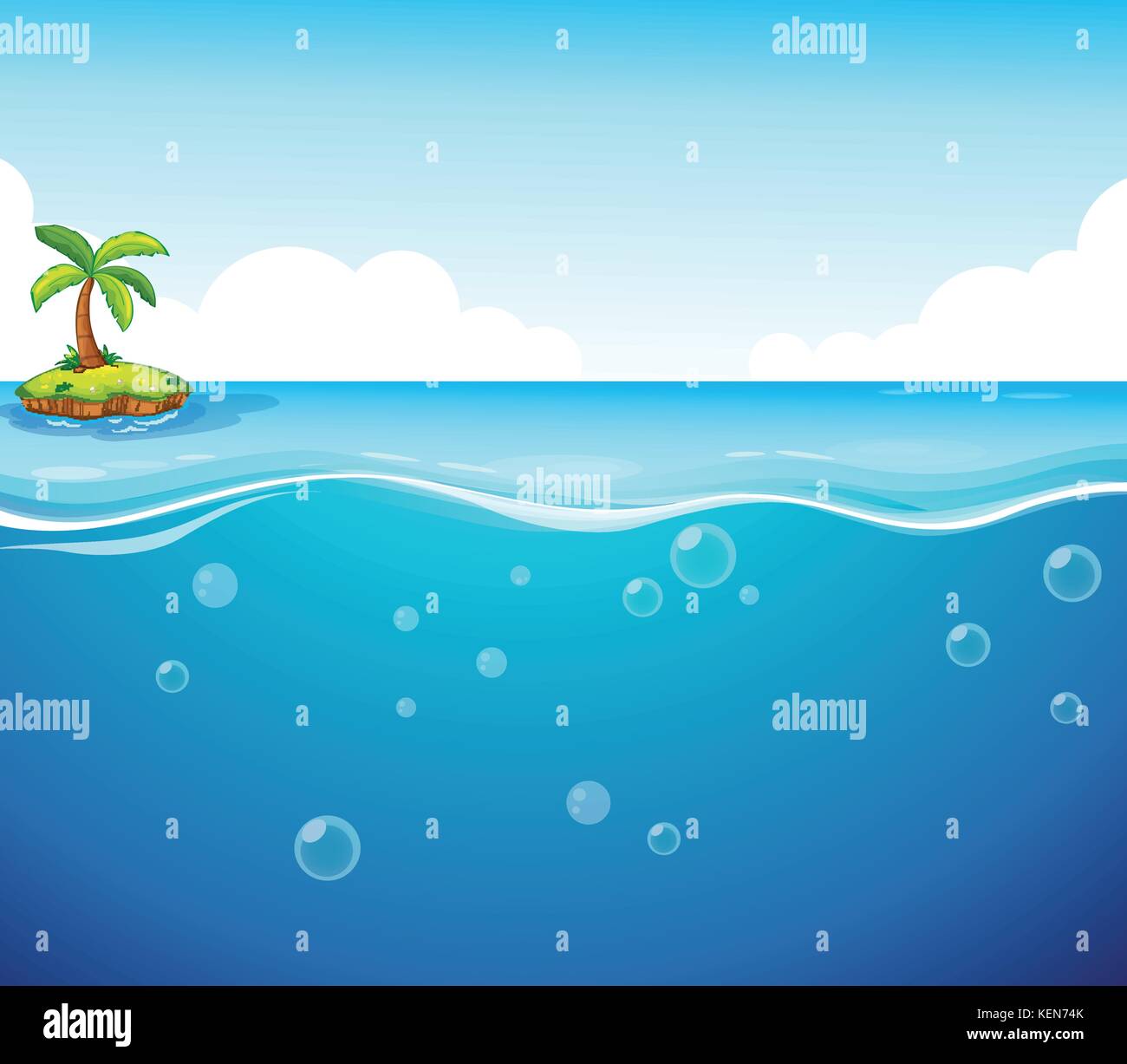 illustration of an island and the ocean Stock Vector Image & Art - Alamy