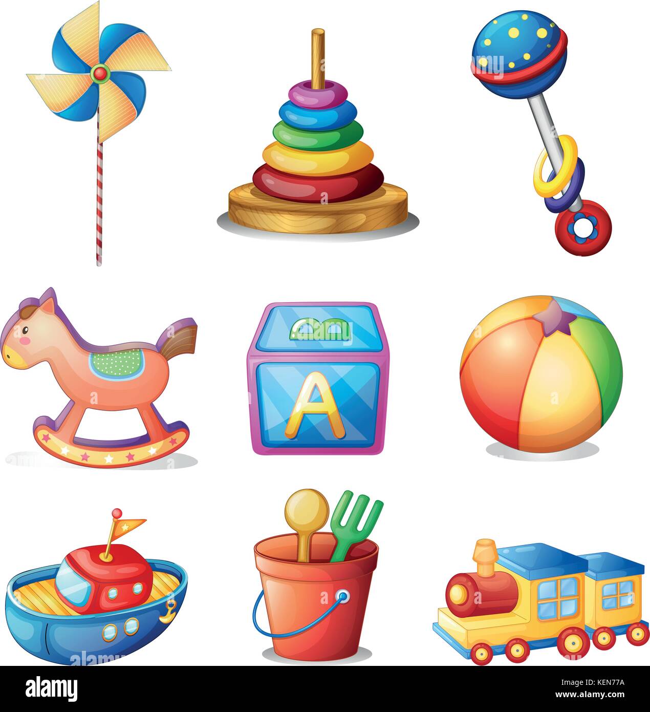 Illustration of different kind of toys Stock Vector Image & Art Alamy