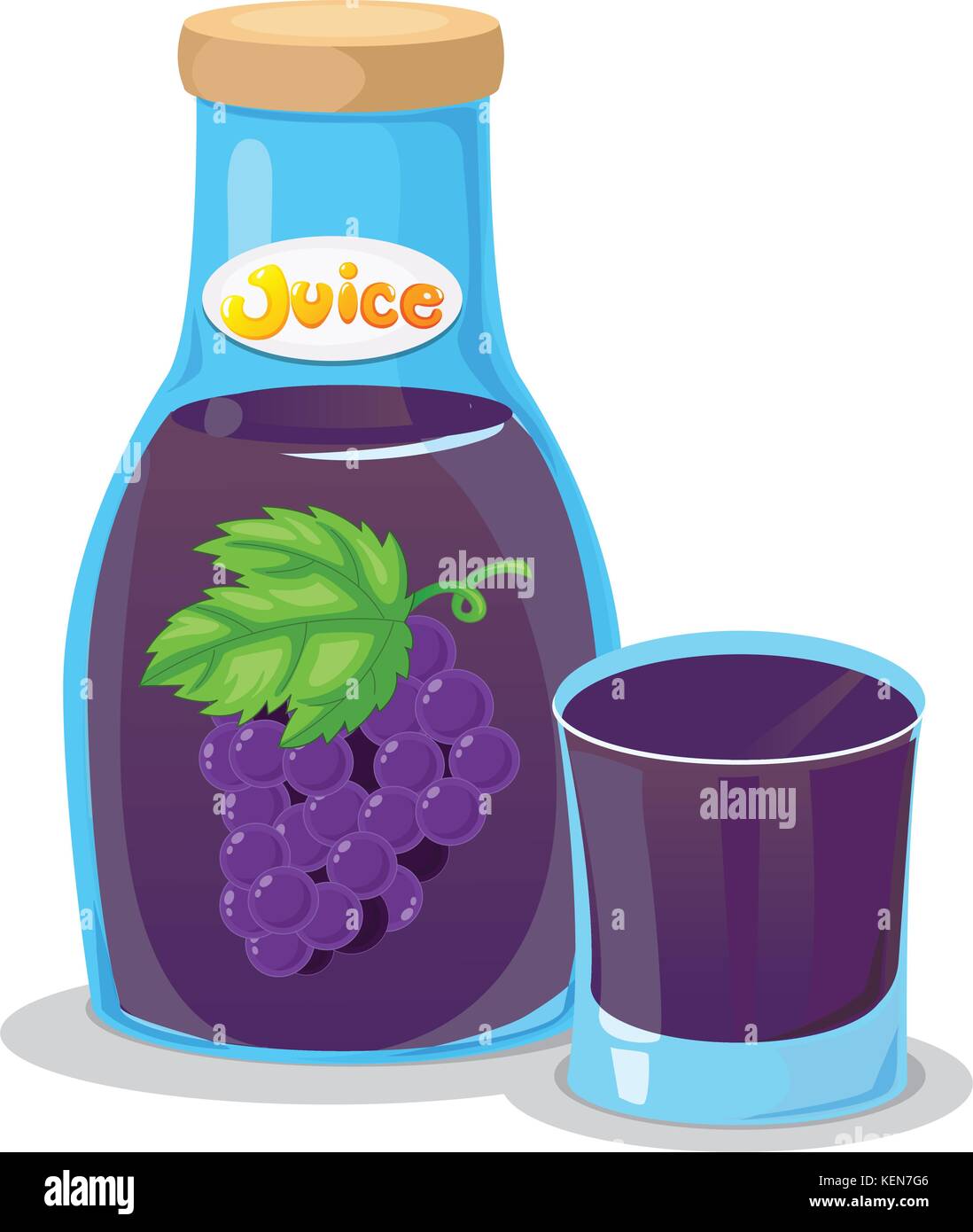 Illustration of a grape juice on a white background Stock Vector Image