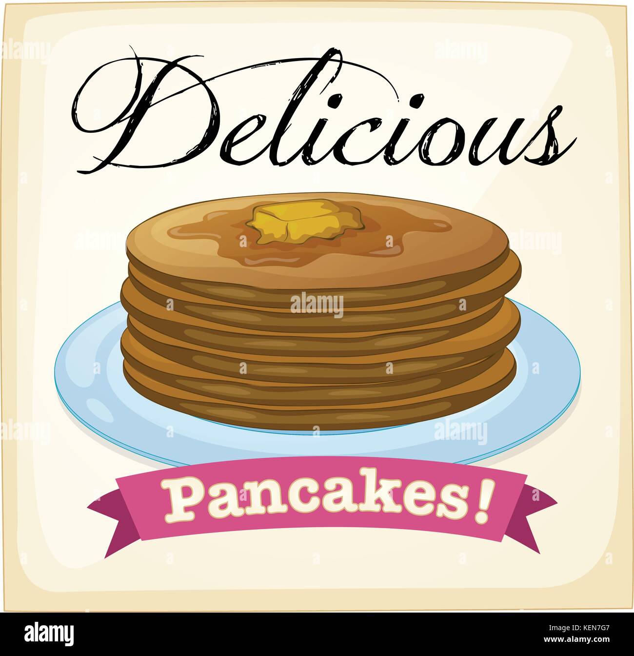 Pancake retro poster with text Stock Vector Image & Art Alamy