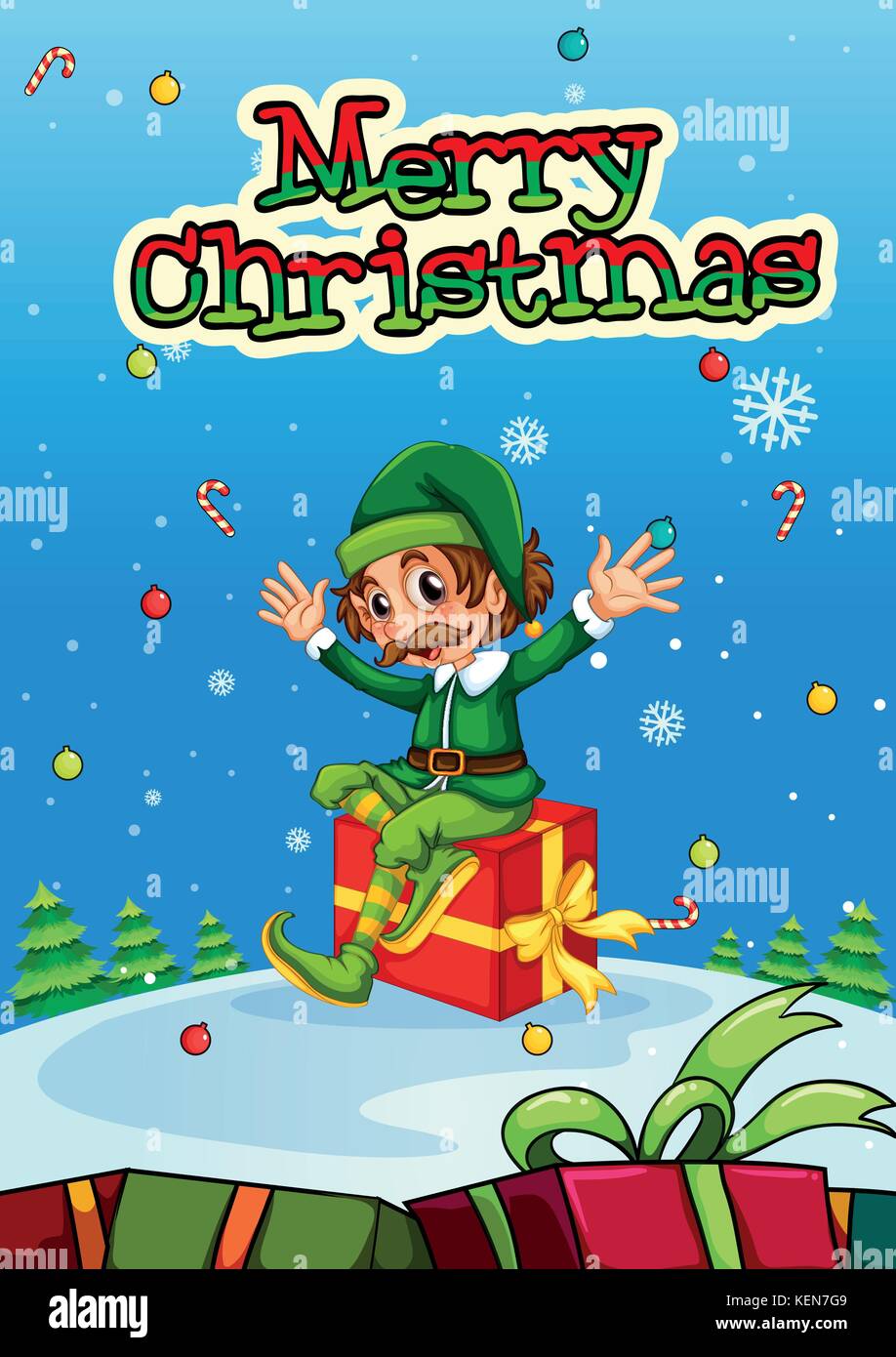 Illustration of a christmas card Stock Vector Image & Art - Alamy