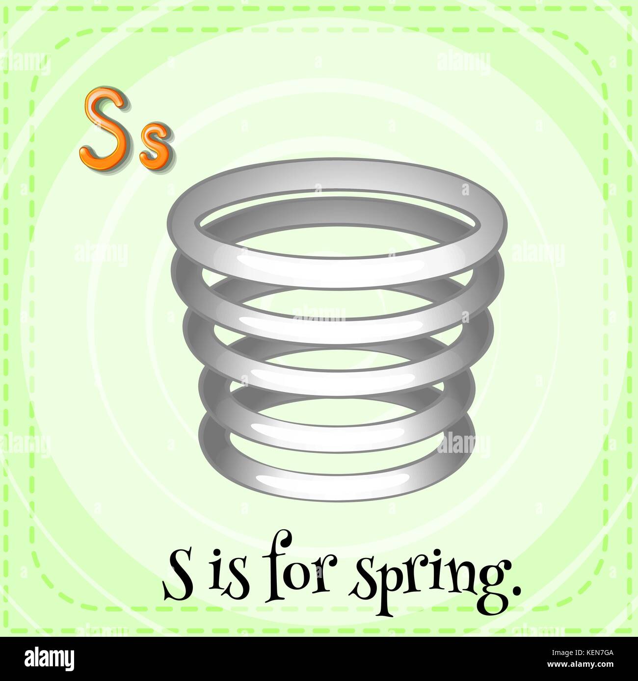 Illustration of a letter S is for spring Stock Vector