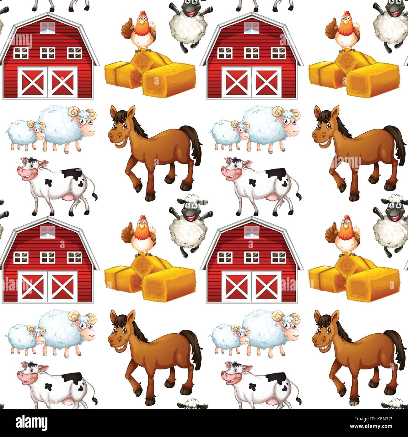 Illustration of a seamless farm Stock Vector Image & Art - Alamy