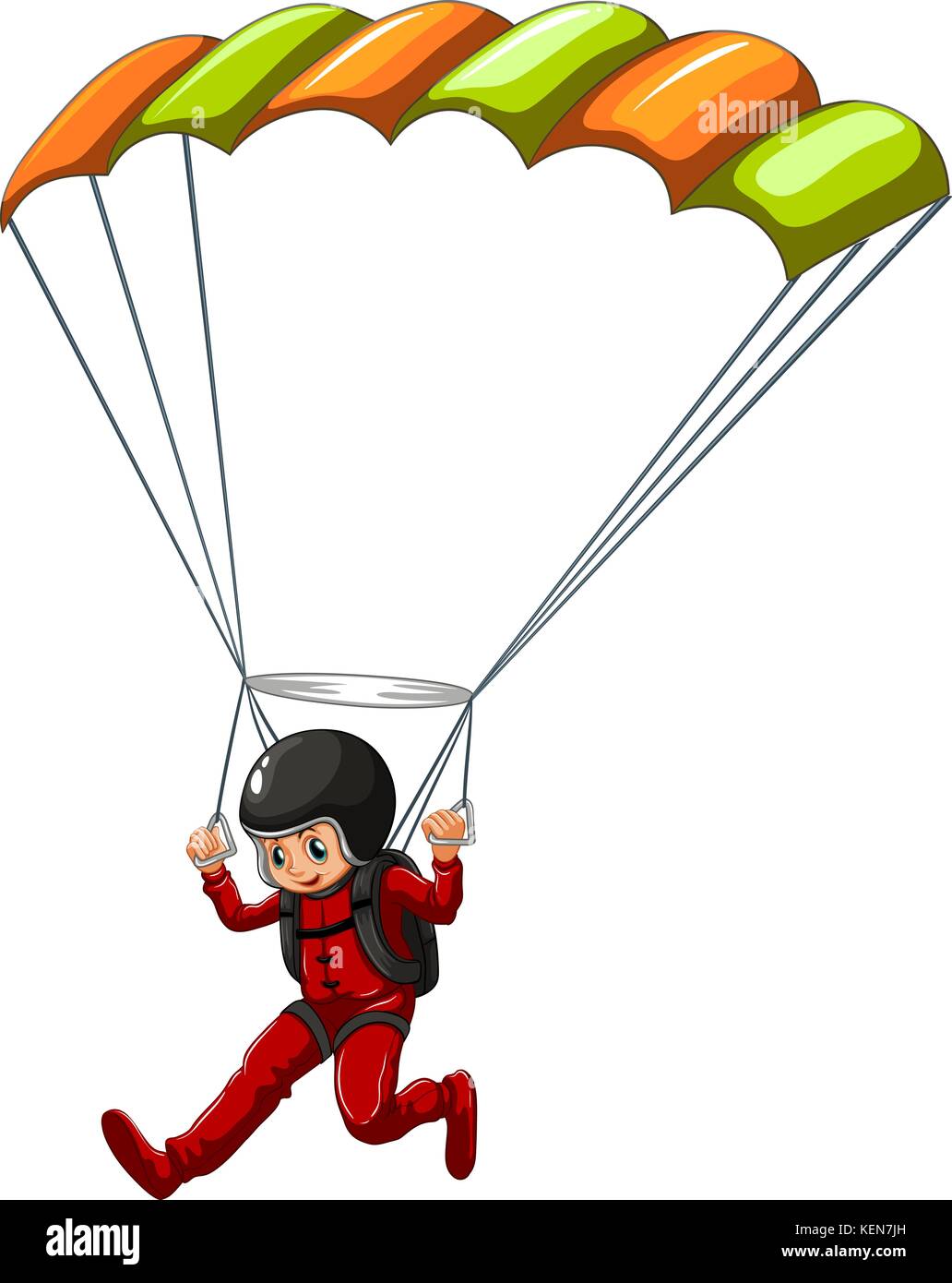 Illustration of a man doing sky diving Stock Vector