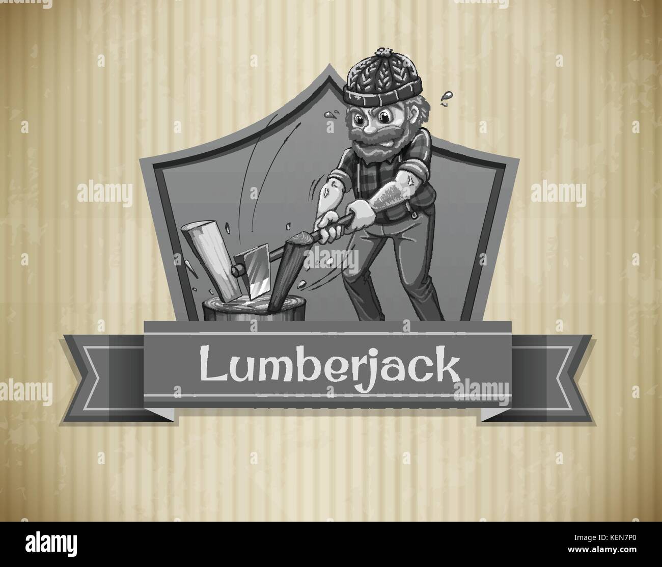 Illustration of a lumberjack and a sign Stock Vector Image &amp; Art - Alamy