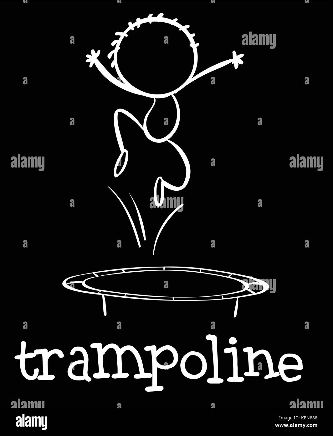 illustration of a boy jumping on a trampoline Stock Vector Image & Art ...