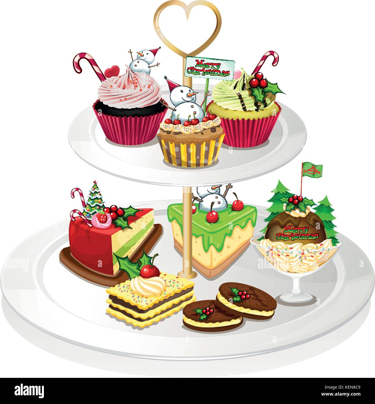 Cakes biscuits plates Stock Vector Images - Alamy