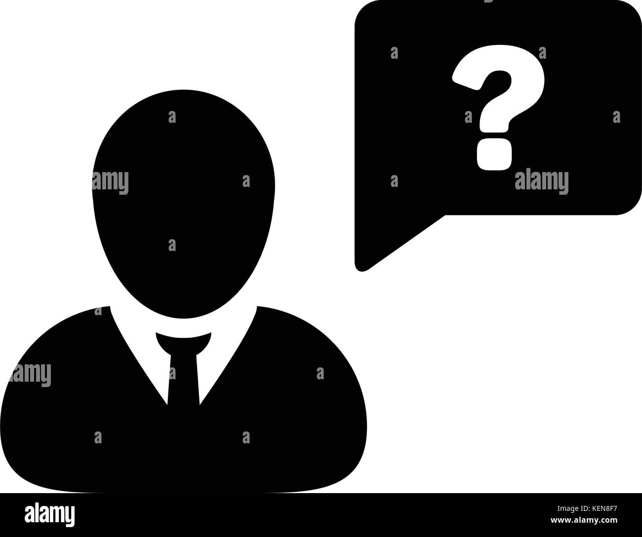 Message Icon Vector Male Person Avatar With Chat And Speech Bubble Question Symbol In Glyph Pictogram Illustration Stock Vector Image Art Alamy
