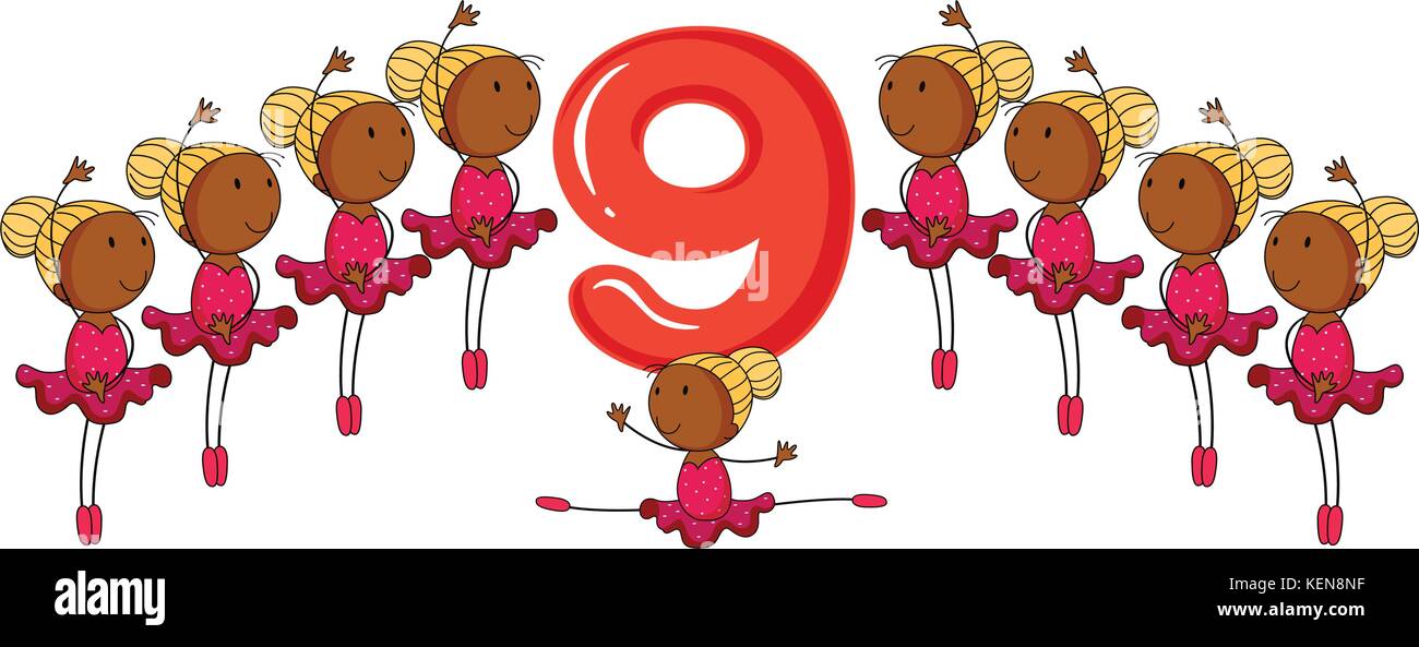 Ballerinas around the number 9 Stock Vector Image & Art - Alamy Ballerinas around the number 9 Stock Vector Image & Art - Alamy