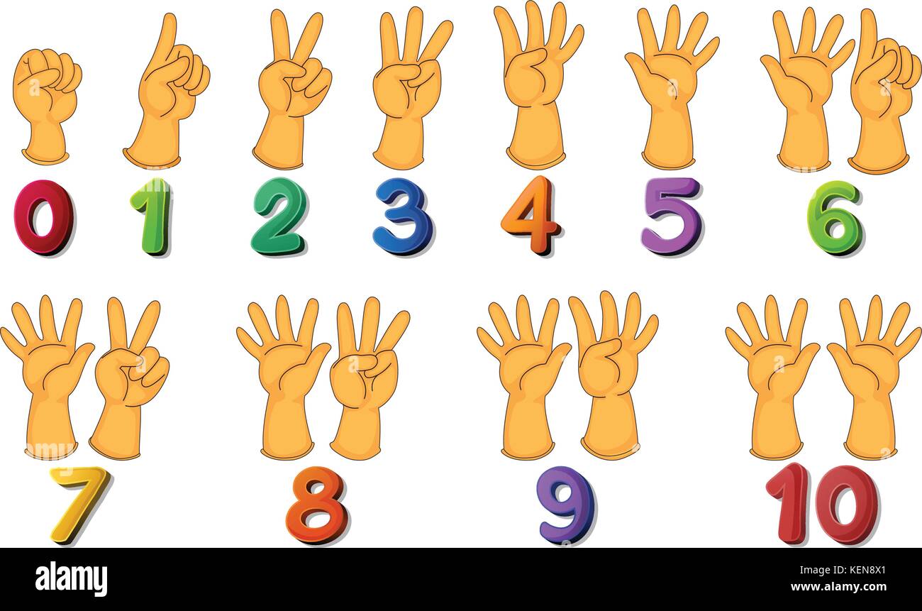 Illustration of a set of number zero to ten stock vector image art 