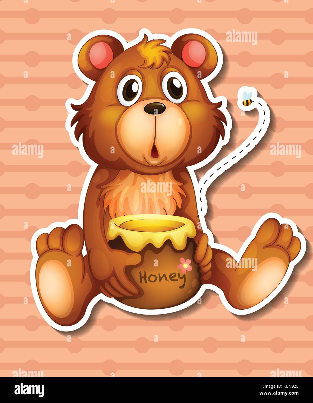 Illustration of a bear and a jar of honey Stock Vector Image & Art - Alamy