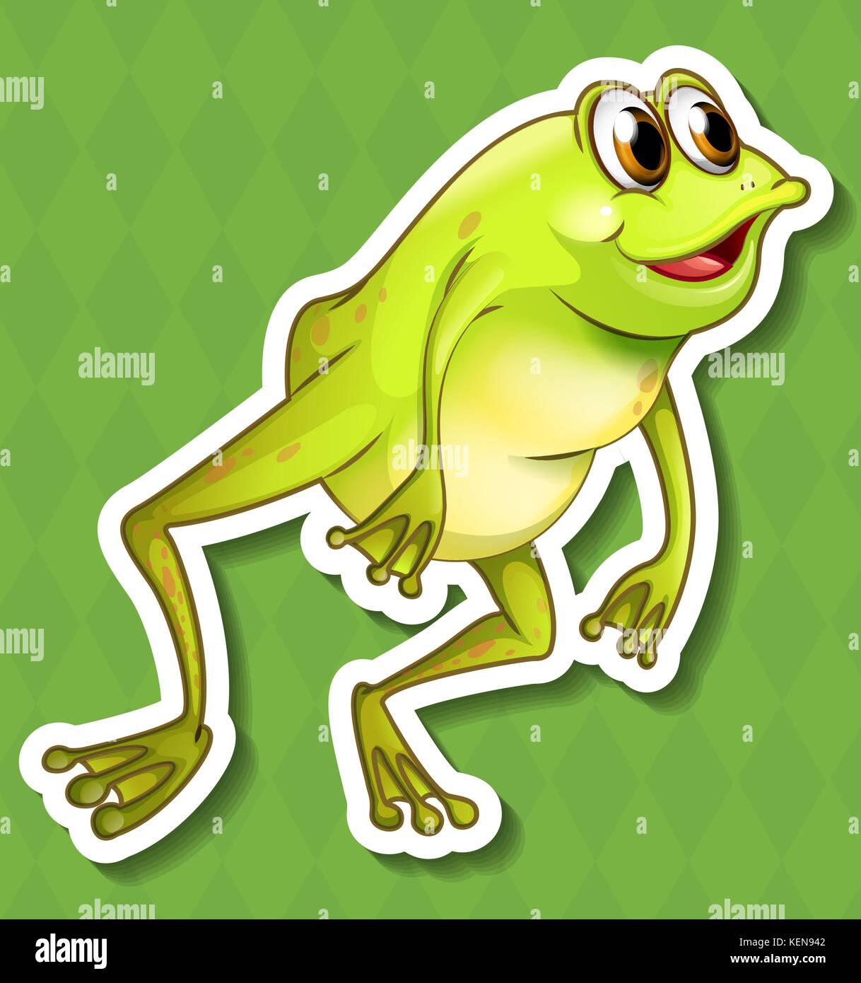 illustration of a green frog jumping Stock Vector Image & Art - Alamy
