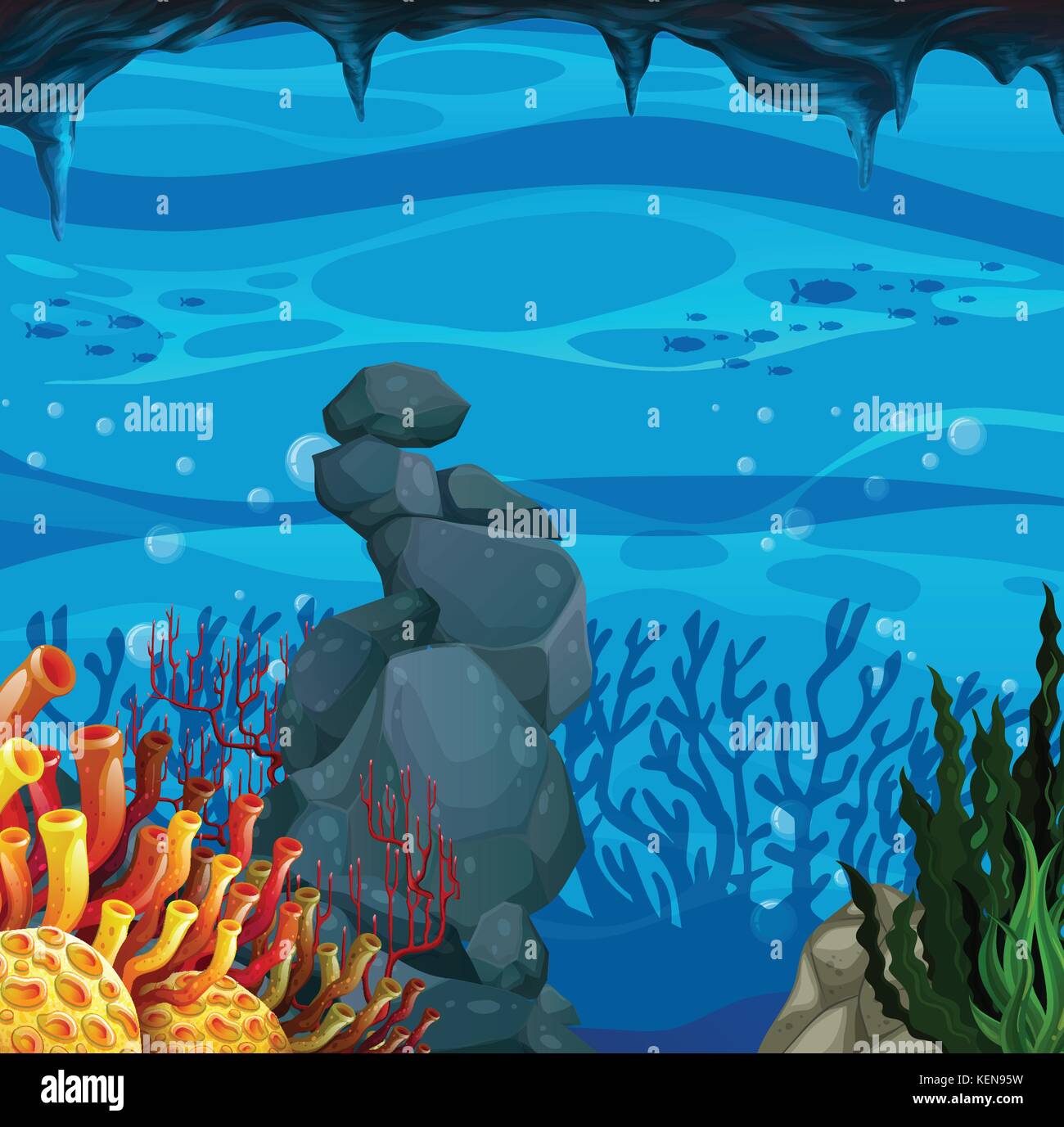 Poster of an underwater scene Stock Vector Image & Art - Alamy