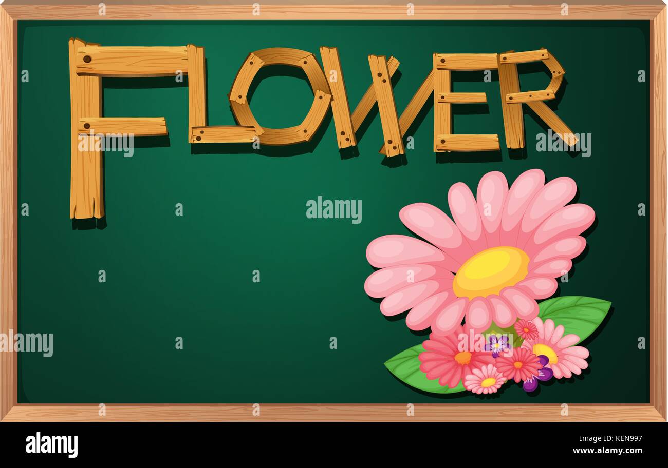 Illustration of a blackboard with a flower Stock Vector Image & Art - Alamy