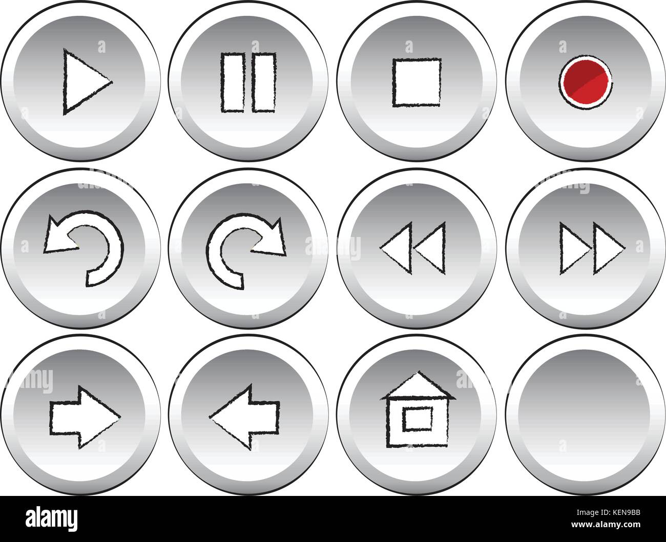 Icons and buttons for electronic equipments Stock Vector Image & Art