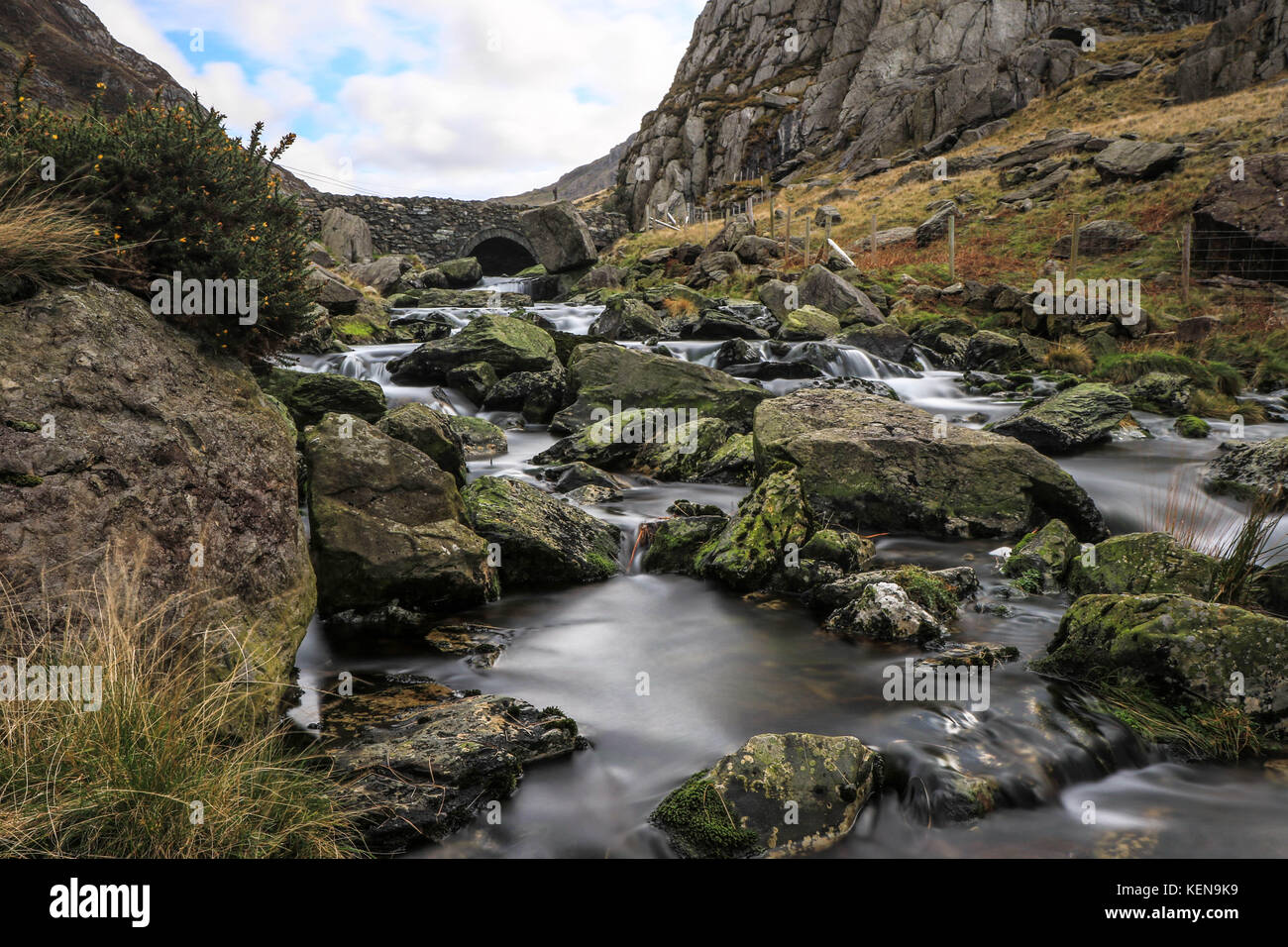 The Streams of Nant Peris, Snowdonia, Wales Stock Photo