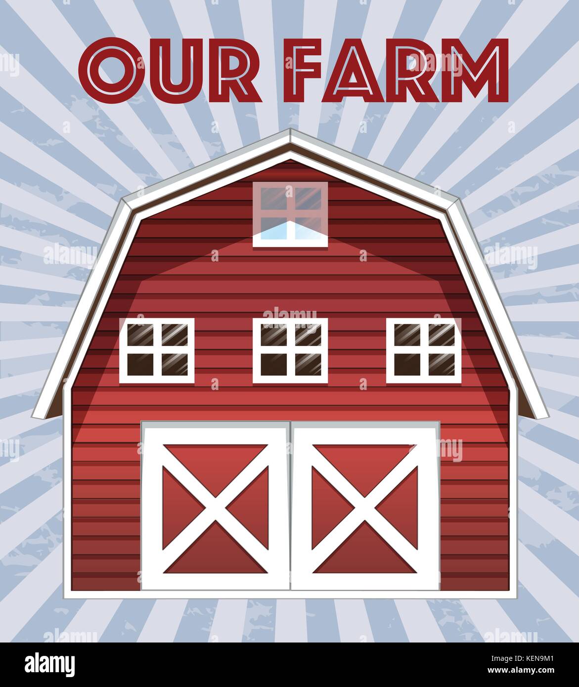 Illustration of a farm poster Stock Vector