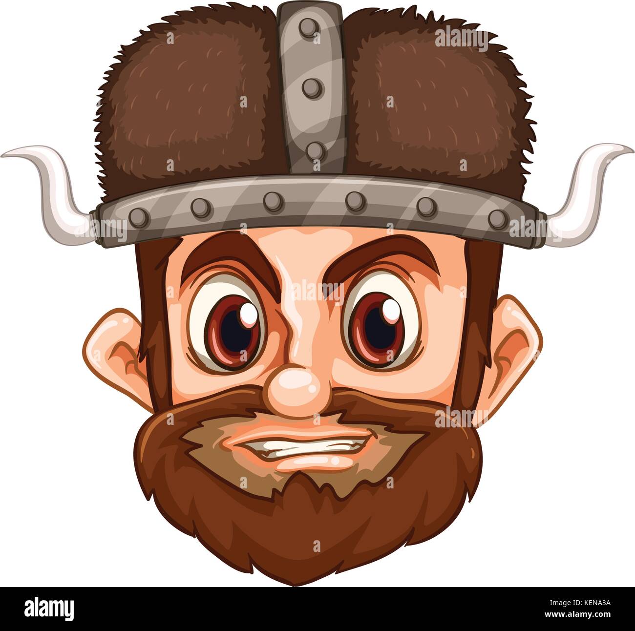 Illustration of a face of a male viking Stock Vector
