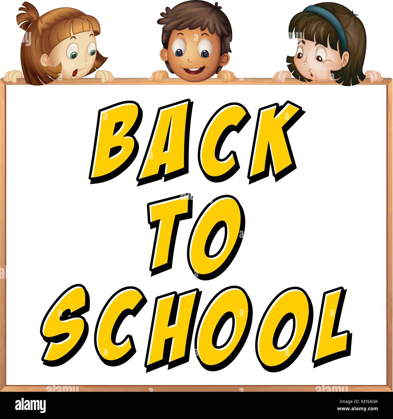 Illustration of children with a back to school sign Stock Vector Image ...