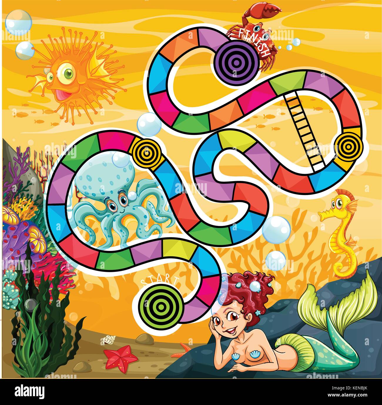 Illustration Of A Board Game With Underwater View Stock Vector Image Illustration Of A Board Game With Underwater View Stock Vector Image
