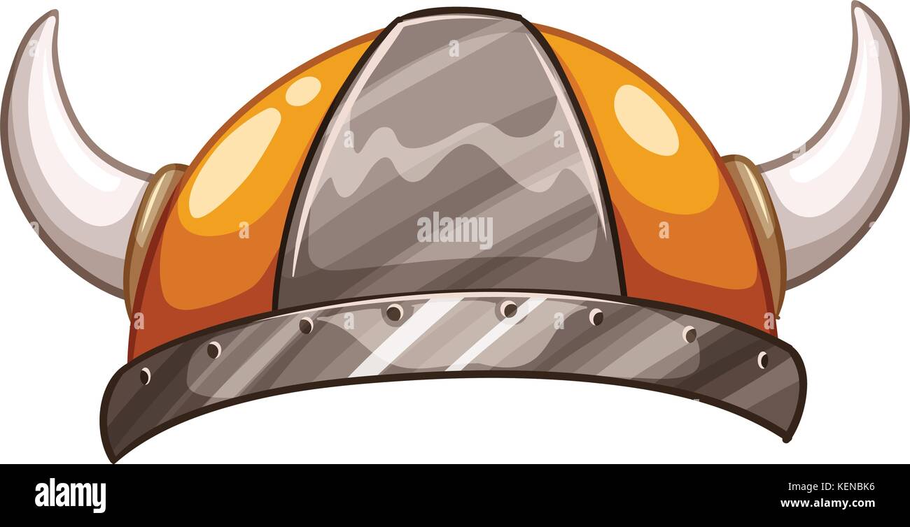 Illustration of a viking's hat on a white background Stock Vector